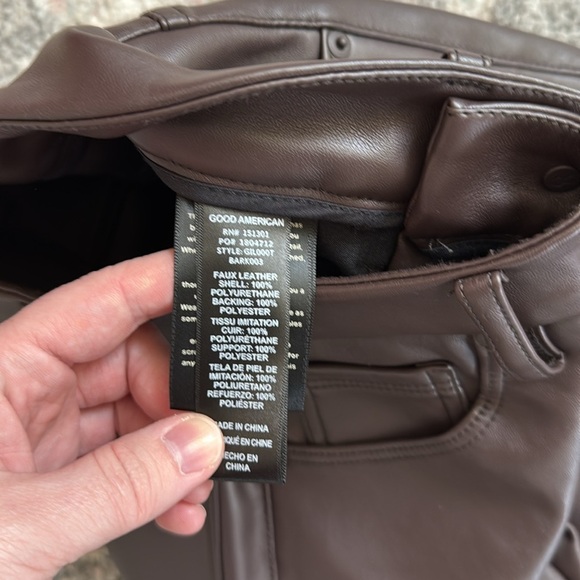 Good American Brown Better Than Leather Good Icon Pants - Picture 6 of 14